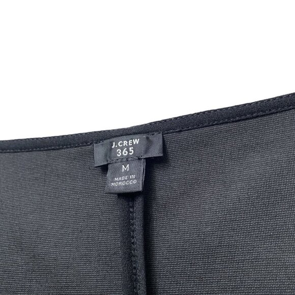 J.CREW 365 Sleeveless Top Medium Crossover Front Stretch Ponte Knit Black Shell - Picture 6 of 9